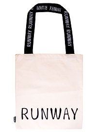 Сумка-шоппер Runway с надписью на ручках бежевая, текстиль 40см.*32см.