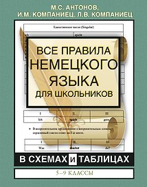 Все правила немецкого языка для школьников в схемах и таблицах. 5-9 классы