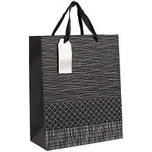 Пакет А4 32*26*12 Geometry Black нейтр., бум.мат.ламинат