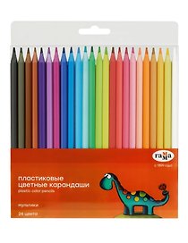 Карандаши цветные 24цв "Мультики" пластик., блист., Гамма