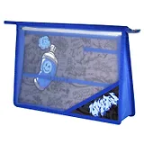 Папка для уроков труда А4 "ГРАФФИТИ" пластик, 33*23см, молния, внутр.разделитель, эласт.держатели для канц.принадлежностей, УФ-печать