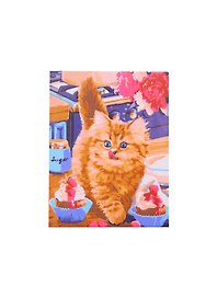 Холст с красками по номерам Маленький непоседливый котенок (ХК-8167) (17х22см) (14цв) (Рыжий Кот) (3+) (коробка)