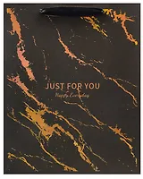 Пакет А4 32*26*12,5 "Black Marble" нейтр. бум.мат