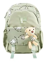 Рюкзак "Мишка" 44*30*12,5см, серо-зеленый, с игрушкой