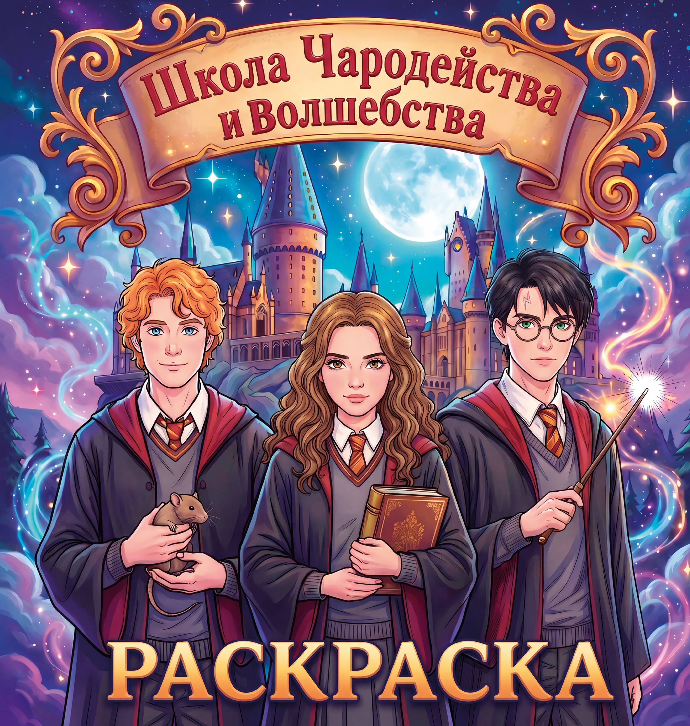 Школа чародейства и волшебства. Раскраска
Школа чародейства и волшебства. Раскраска