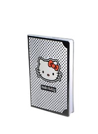 Книга для записей А5 100л кл. "Hello Kitty" черный горох, пластик.обл., 48390, Премьера