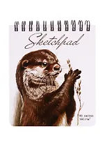 Скетчбук 155*180 80л "Выдра" белый офсет, 160г/м2, тв.обложка, широкая евроспираль