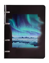 Тетрадь 100л кл. "Сияние" на кольцах, пласт.обл., полноцв.печать