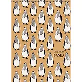 Скетчпад А4, 40л. Канц-Эксмо "Пингвины" без линовки, 7БЦ, обл.: крафт картон, евроспираль, Listo