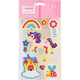 Наклейки объемные "deVENTE. Unicorn world" из фоамирана, карточка 10,5x16,5 см, в пластиковом пакете с блистерным подвесом