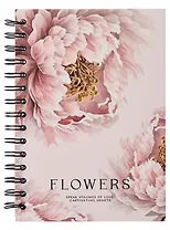 Тетрадь 120л кл. "Peony", персиковый, тв.переплет, спираль, микротекстурирование, ламинация