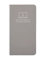 Записная книжка А7+ 56л лин. "Наппа" серый, кожзам, мягк.переплет, тиснен.фольгой, закругл.углы, ляссе, инд.уп
