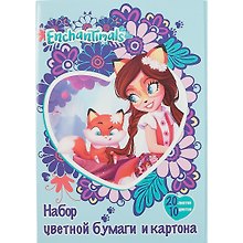 Набор цветного картона и бумаги «Enchantimals» (Картон - 10 цветов, 10 листов, А4; Бумага - 10 цветов, 10 листов, А4), Academy Style