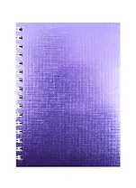 Записная книжка А6 80л кл. "METALLIC" обл. фиолет.бумвинил, гребень