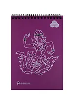 Блокнот для пастели А5 30л "Premium Blackberry" Ежевичный, холст 160г/м2, 40%хлопок, спираль, Гознак