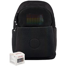 Рюкзак черный 1отд. 43*29*16,5, мигающ.led панель, колонка в комплекте, светоотраж.элементы, анатом.лямки