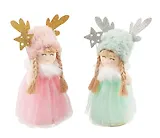 Новогоднее украшение Девочка в шапочке с рожками (текстиль) (16см) (12-06277-NY-18)