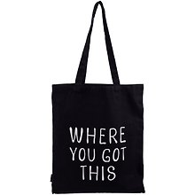 Сумка-шоппер Where you got this черная, текстиль 40см.*35см.