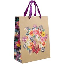 Подарочный пакет «Flowers green», А4