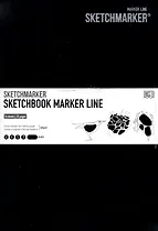 Скетчбук 17,6*25см 16л "SKETCHMARKER MARKER LINE", 160г/м2, мягк.обложка, цв.цв.черный