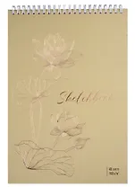 Скетчбук А4 40л "Лотос" 160г/м2, тонир. картон, фольга, спираль