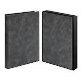 Ежедневник недат. А5+ 160л "Фланстер" графитовый, мягк.переплёт, иск.кожа, ляссе, подар.карт.коробка с ПВХ-крышкой