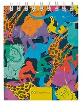 Скетчбук Эксмо А6, 80л.Красочные зверик твердая обложка, без линовки, евроспираль
