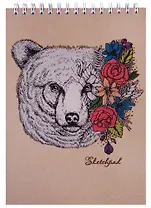 Скетчбук A5 40 листов "Весенний медведь (графика)", нелинованный