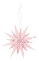 Новогоднее подвесное украшение Звезда розовая (пластик) (ПВХ бокс) (12х12) (12-09229-2-N15)