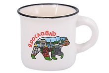 Кружка фарфор маленькая Медведь (Белая) (Ярославль) (75мл) (065-9-M-27M-W)