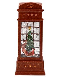 Светильник LED НГ Телефонная будка и Дед Мороз в санях (25,5х10,5х10,5) (пластик, стекло) (USB) (12-LIGHT-549)