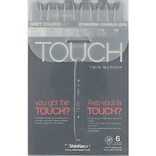 Набор маркеров «Touch Twin» серые тона, 6 штук, ShinhanArt