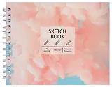 Скетчбук А6+ 125*160 40л "Розовый дым" белый офсет, 100г/м2, тв.обложка, евроспираль
