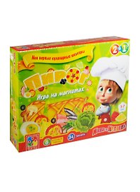 Игр. набор на магнитах (2в1) Мои пер. кулинар. шедевры Пирог (VT1504-22) (34 магнита) (6 кус. пирога) (Маша и Медведь) (3-7л.) (коробка)