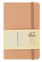 Записная книжка А6- 96л кл. "JOY BOOK. Крем-брюле" 7БЦ, иск.кожа, тонир.форзац, тонир.блок, скругл.углы, сшит.блок, ляссе, резинка, карман на задн.форзаце