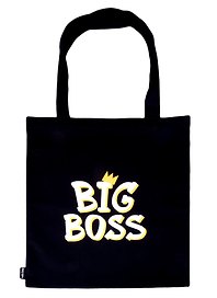 Сумка-шоппер Big Boss с короной, черная (текстиль) (40х32) (СК2021-73)