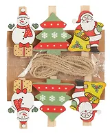 Прищепки декоративные с веревкой 6 шт