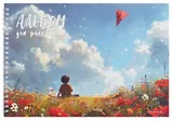 Альбом для рисования 40л А4 "Мальчик и воздушный змей" гребень, мел.картон, мат.ламинация, выб.лак