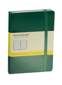 Записная книжка А6 96л кл. "Classic Pocket" зеленая, жесткая обложка, резинка, Moleskine