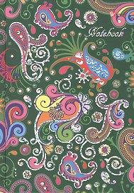 Книга для записей А5 120л кл. "Веселый орнамент" 7Бц, мат.ламинация, тиснение гологр.фольгой, ляссе, Listoff