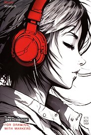 Скетчбук А5 50л для маркеров "Girl and music" 90г/м2, soft touch, склейка