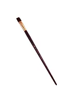 Кисть художественная Вернисаж, синтетика бордовая, плоская, длинная ручка №16, Гамма