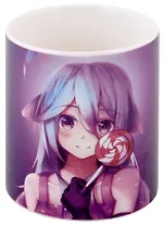 Кружка Аниме Девушка с леденцом (Сёдзё) (белая) (керамика, деколь) (330мл) (коробка)