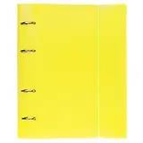 Тетрадь 120 листов, клетка, "Line neon" желтая, на кольцах, на резинке