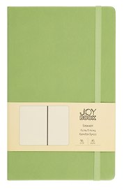 Книга для записей А5 96л тчк. "Joy Book. Чай матча" иск.кожа, тонир.блок, скругл.углы, ляссе, резинка, карман на задн.форзаце