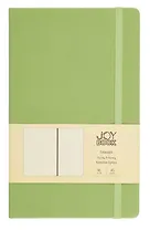 Книга для записей А5 96л тчк. "Joy Book. Чай матча" иск.кожа, тонир.блок, скругл.углы, ляссе, резинка, карман на задн.форзаце