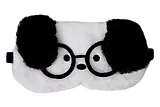 Маска для сна Собачка белая в очках с черными ушами (плюш) (пакет) (12-37395-202508-XP10) (Lafilaf)