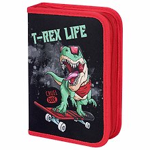 Пенал «T-rex life», 1 отделение, полиэстер, 20х14 см, Пифагор