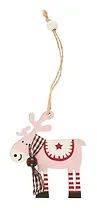 Новогоднее подвесное украшение Олень с шарфом (дерево) (8х10см) (12-06942-NY-1)