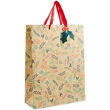 Пакет А3 42*32*11,5 "Poinsettia" Новый год, бум.мат.ламинат